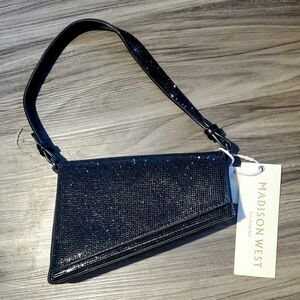 Madison West Rhinestone Crystal Embellished Shoulder Bag